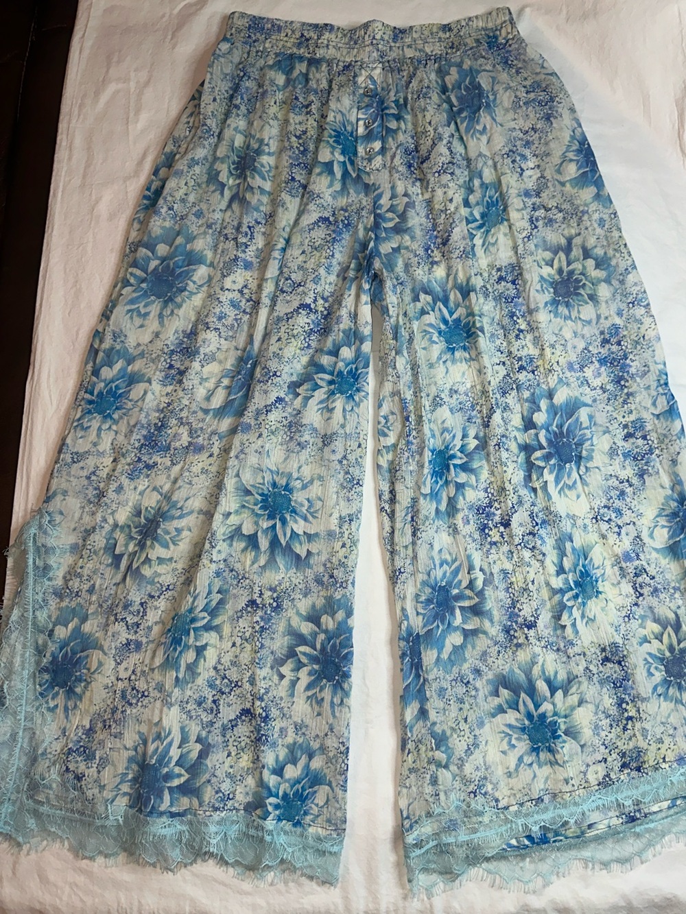 Free People Intimately Floral Lace Wide Leg Lounge Sleep
Pants Size S